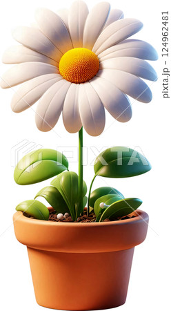3D Cartoon style potted flowers, Cartoon style potted flowers, Flowers and plants in pots 3D Cartoon style potted flowers, Cartoon style potted flowers, Flowers and plants in pots 124962481