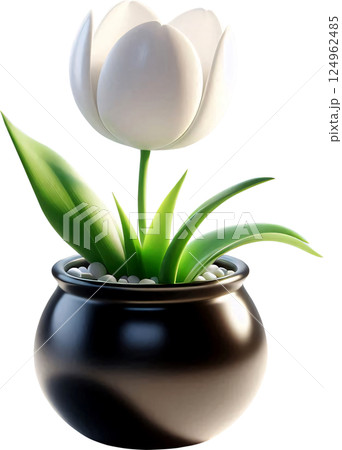 3D Cartoon style potted flowers, Cartoon style potted flowers, Flowers and plants in pots 3D Cartoon style potted flowers, Cartoon style potted flowers, Flowers and plants in pots 124962485