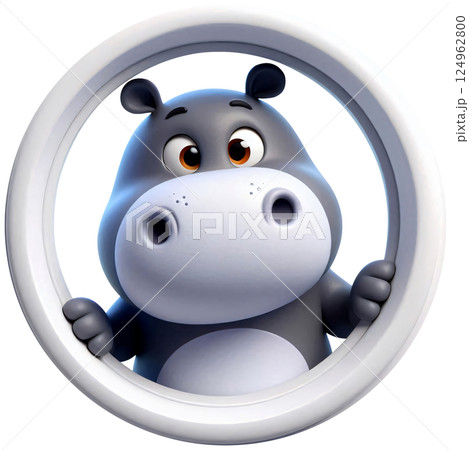 3D hippo cartoon, hippo cartoon, Pygmy hippo 3D hippo cartoon, hippo cartoon, Pygmy hippo 124962800