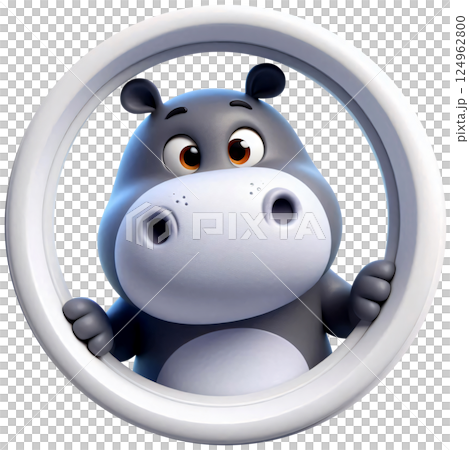 3D hippo cartoon, hippo cartoon, Pygmy hippo 3D hippo cartoon, hippo cartoon, Pygmy hippo 124962800
