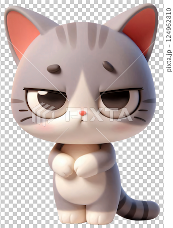 3D Cat Cartoon, Cat Cartoon, Cute Kitten 124962810