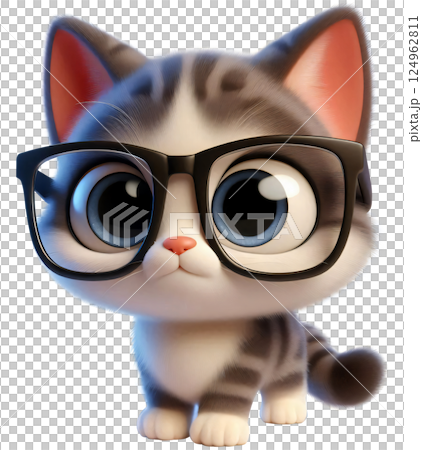 3D Cat Cartoon, Cat Cartoon, Cute Kitten 124962811