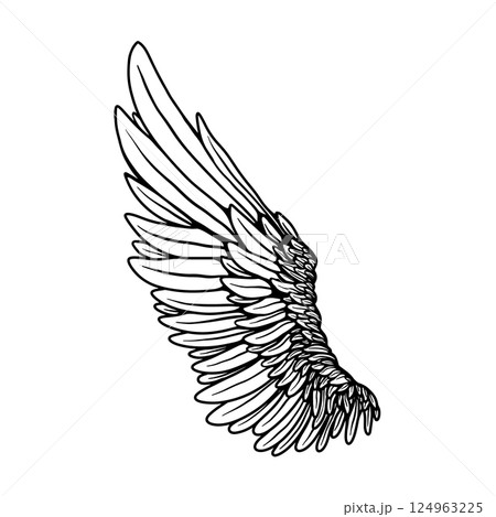 Vector tattoo style eagle wing illustration 124963225