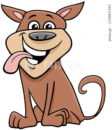 funny cartoon brown dog animal character funny cartoon brown dog animal character 124963397
