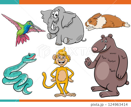 funny cartoon animal characters collection funny cartoon animal characters collection 124963414