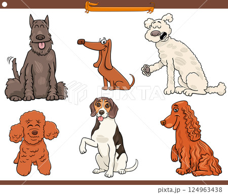 cartoon purebred dogs comic animal characters set cartoon purebred dogs comic animal characters set 124963438