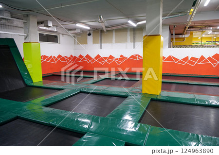 Playroom for children with trampolines Playroom for children with trampolines 124963890