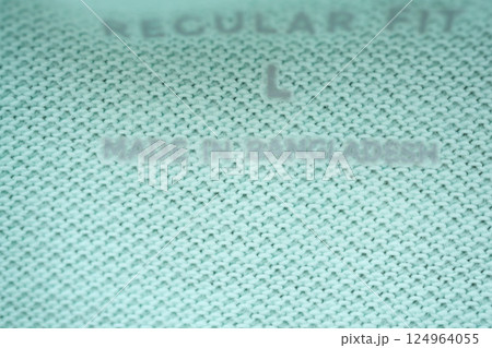 made in bangladesh label on a cloth  124964055