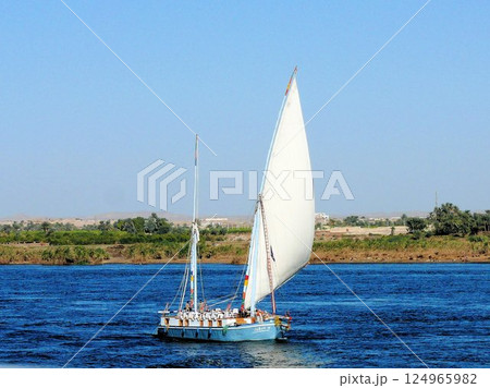 My Felucca, Old Egyptian Sailboat, Ride Down The Nile My Felucca, Old Egyptian Sailboat, Ride Down The Nile 124965982