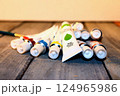 Tubes of acrylic paint lie on the table 124965986