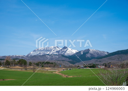 日本の岡山県真庭市の蒜山高原の美しい春の風景 124966003