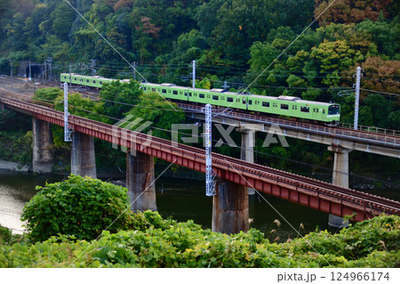 橋梁を渡る国鉄型201系 橋梁を渡る国鉄型201系 124966174