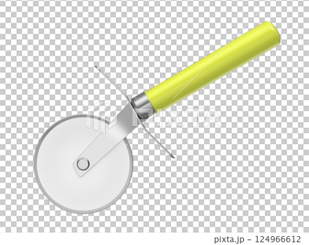 Pizza cutter with green handle 124966612