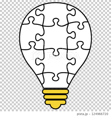 点灯した電球のイラスト 124966720