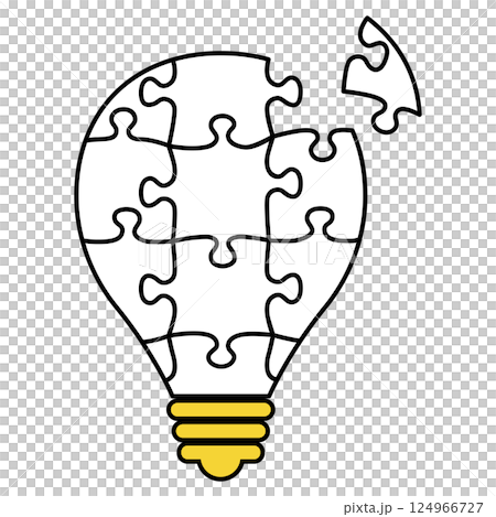 Illustration of a lit light bulb 124966727