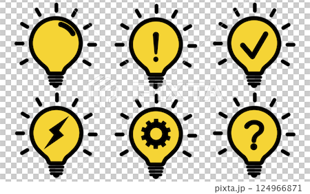 Illustration of a lit light bulb 124966871