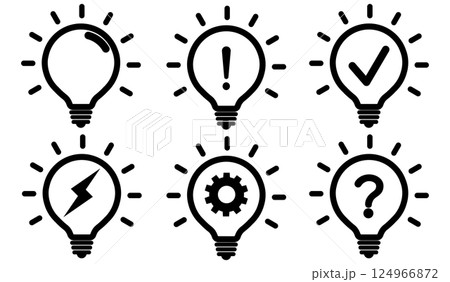 点灯した電球のイラスト 124966872