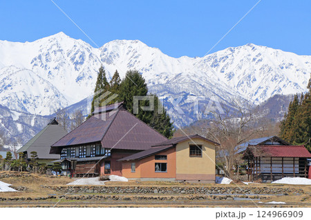 白馬山麓　雪どけの春 124966909