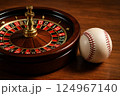 硬式野球のボールとルーレット 124967140