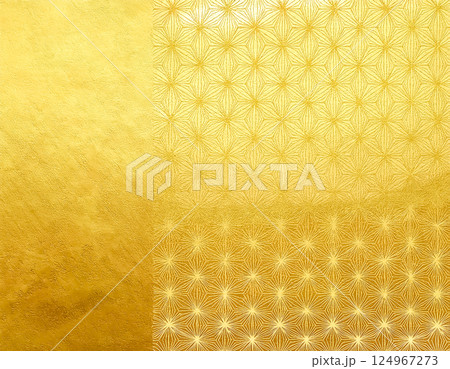 和紙のテクスチャのイメージ素材　模様　金色 124967273