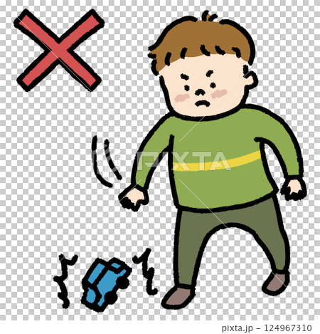 おもちゃを投げるの禁止 124967310