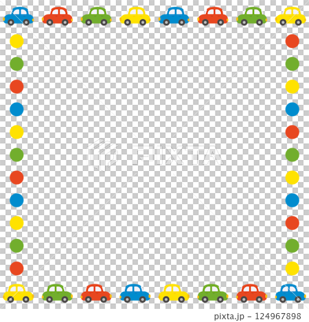 ポップな車のフレーム 正方形 ポップな車のフレーム 正方形 124967898