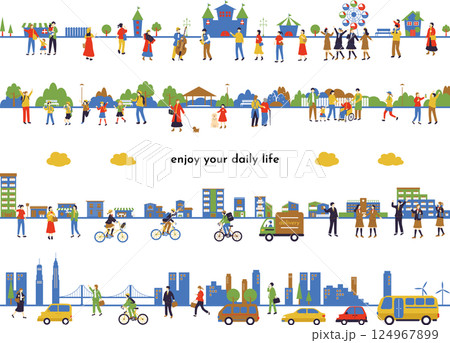 人々の日常　ライフスタイル　セット 124967899