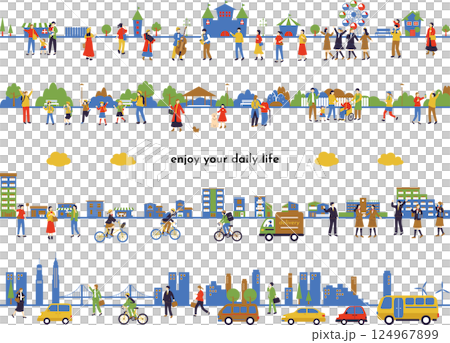 人々の日常　ライフスタイル　セット 124967899