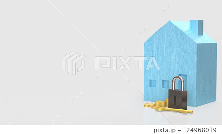 The Master key and house for Property  or Business concept 3d Rendering. 124968019