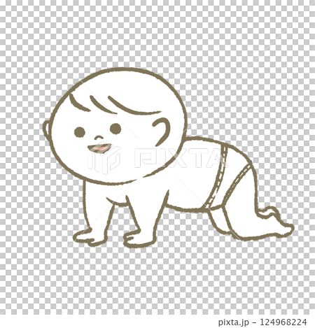 Crawling baby smiling 124968224