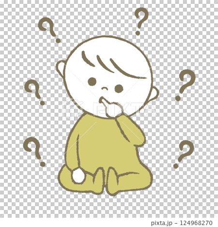 Thinking baby yellow Thinking baby yellow 124968270