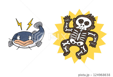 電気ナマズと感電した男性 電気ナマズと感電した男性 124968638