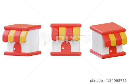 shop market commerce 3D icon shop market commerce 3D icon 124968751