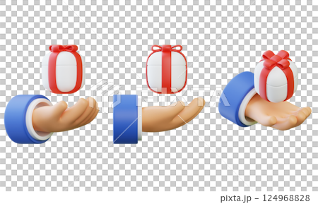 gift box in hand 3D graphic 124968828