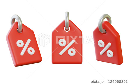 sale tag label discount 3D icon sale tag label discount 3D icon 124968891