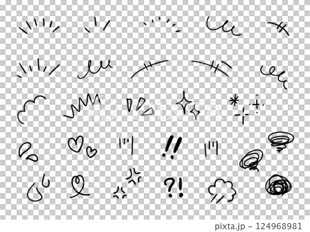 手繪情感卡通標記圖圖標集 手繪情感卡通標記圖圖標集 124968981