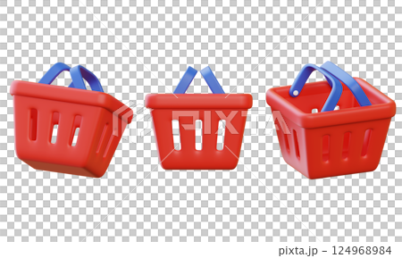 shopping cart basket 3D icon 124968984