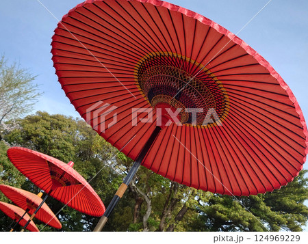 Red parasol at restshop 赤い和傘のあるお休み処・甘味処(春の歌会・観桜会) Red parasol at restshop 赤い和傘のあるお休み処・甘味処(春の歌会・観桜会) 124969229