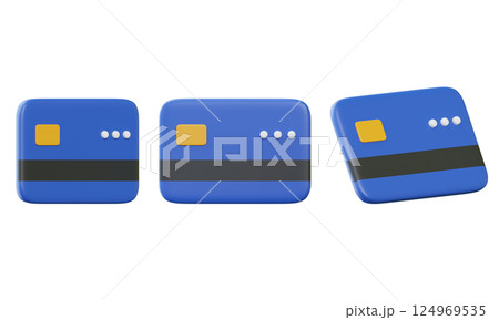 blue credit card 3D icon blue credit card 3D icon 124969535