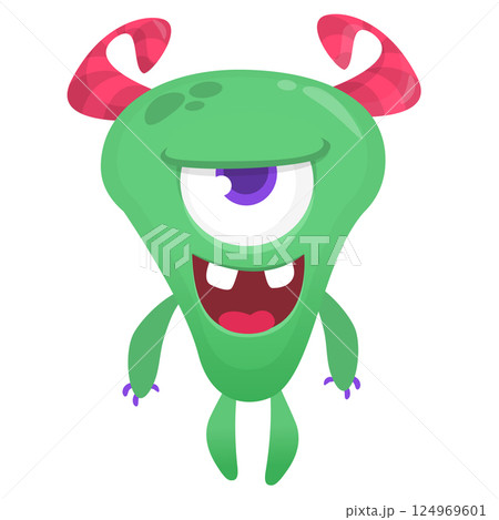 Angry cartoon monster. Vector illustration for Halloween 124969601