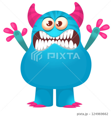 Angry cartoon monster. Vector illustration for Halloween Angry cartoon monster. Vector illustration for Halloween 124969662