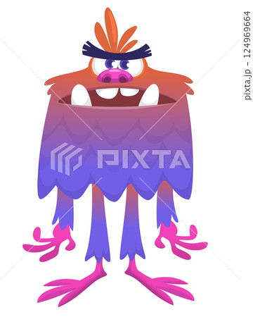 Angry cartoon monster. Vector illustration for Halloween 124969664