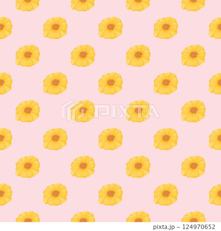 Vintage Borage Seamless Floral Pattern Pink background 124970652