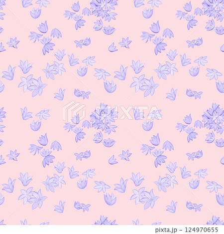 Vintage Chive blossoms Seamless Floral Pattern Pink background Vintage Chive blossoms Seamless Floral Pattern Pink background 124970655