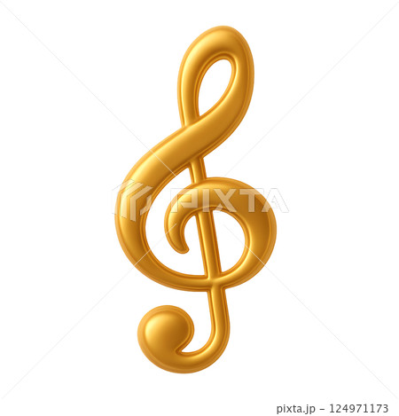 金色のト音記号 124971173