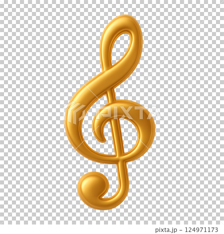 金色のト音記号 124971173