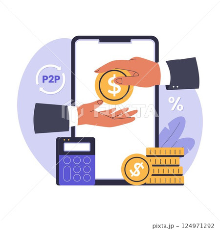 Peer to Peer Lending Illustration 124971292