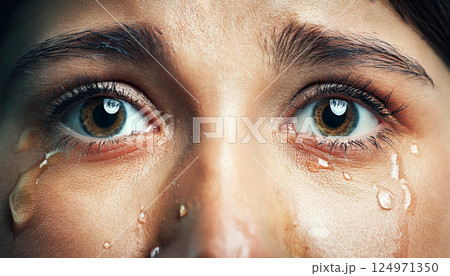 eyes are crying, person eyes with visible tears welling up and running down their cheeks, conveying sadness, sorrow, emotional distress, crying eyes close up, tears in eyes, sad expression eyes are crying, person eyes with visible tears welling up and running down their cheeks, conveying sadness, sorrow, emotional distress, crying eyes close up, tears in eyes, sad expression 124971350
