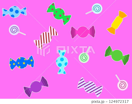 キャンディーのシームレスパターン　G-3 124972317