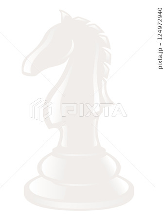 白いチェスの駒「ナイト」のベクターイラスト 白いチェスの駒「ナイト」のベクターイラスト 124972940
